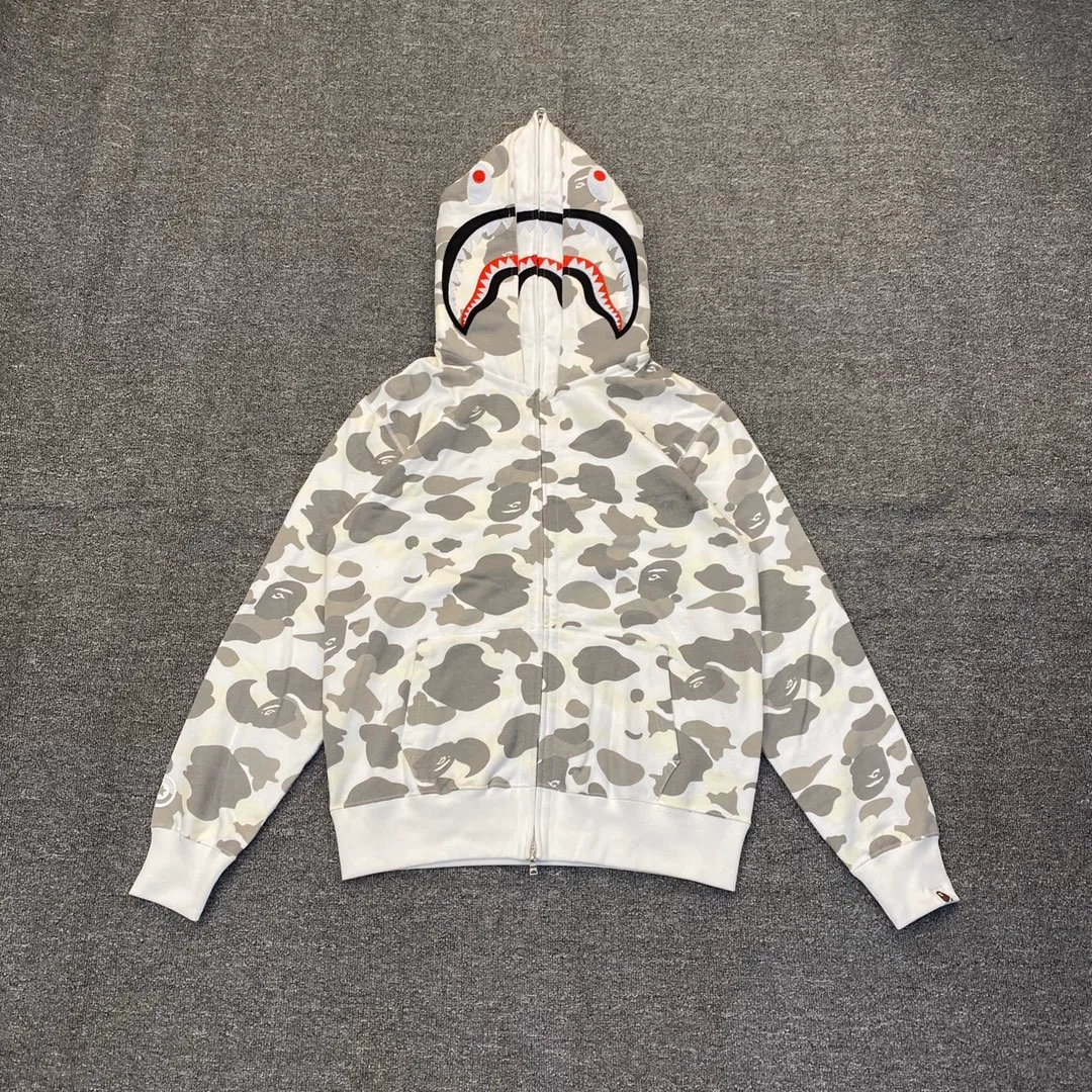 BAPE Camo Double Shark Glow-in-the-Dark Zip-Up Hoodie