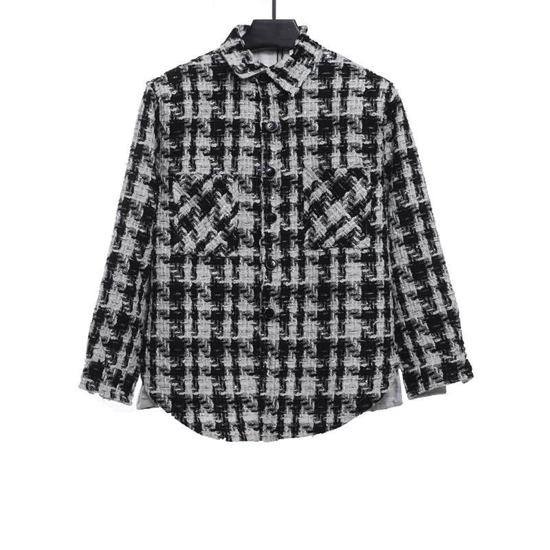 Silver Woven Check Shirt