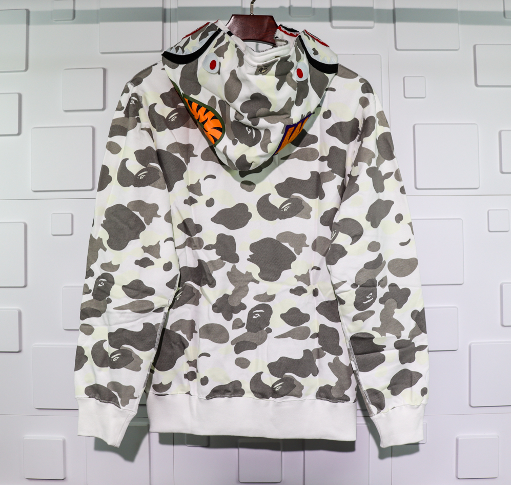 A BATHING APE BAPE SHARK 1ST CAMO DOUBLE HOODIE