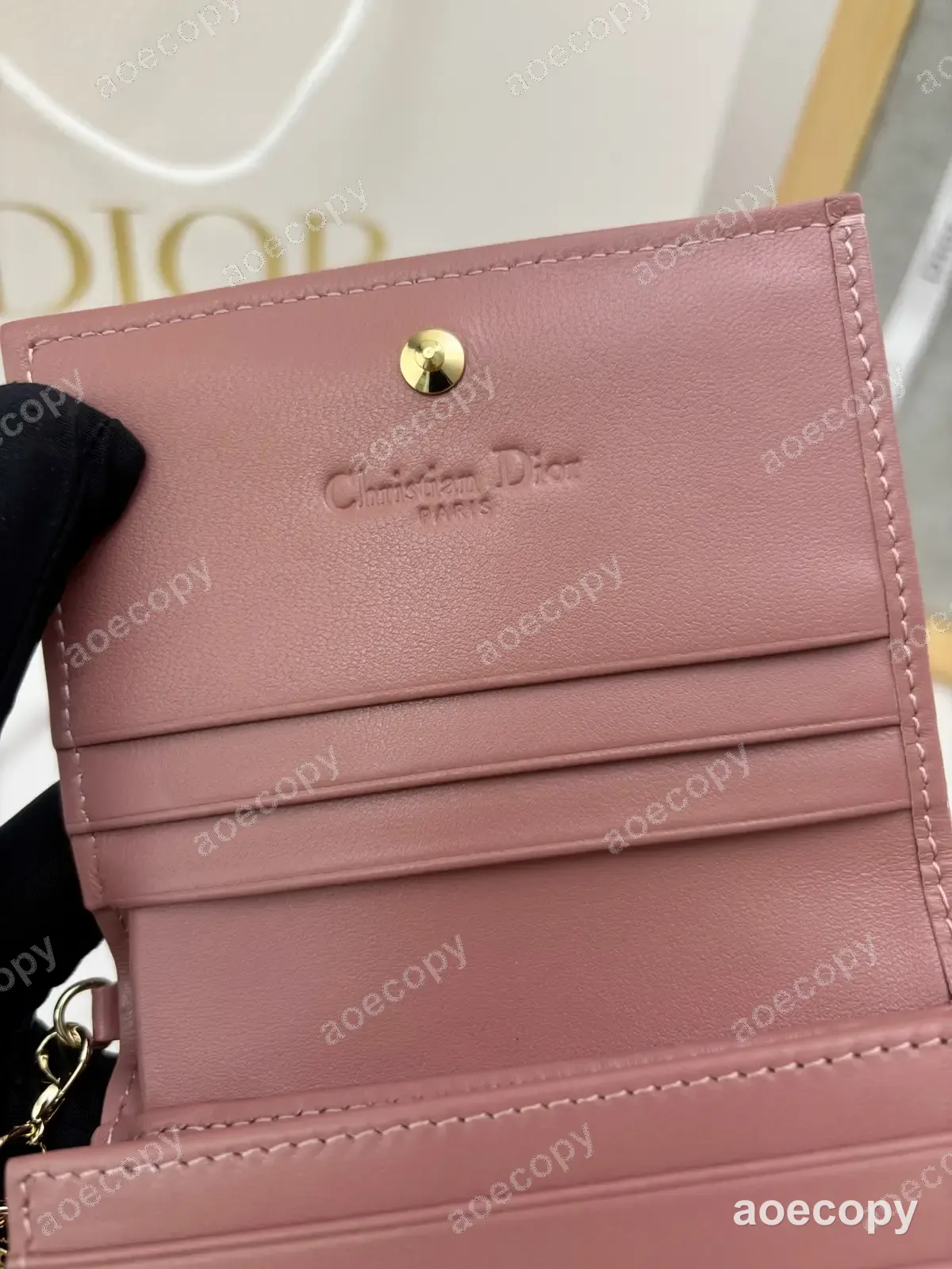 激安 ディオール レザー グレー コンパクトウォレット スーパーコピー No.0089