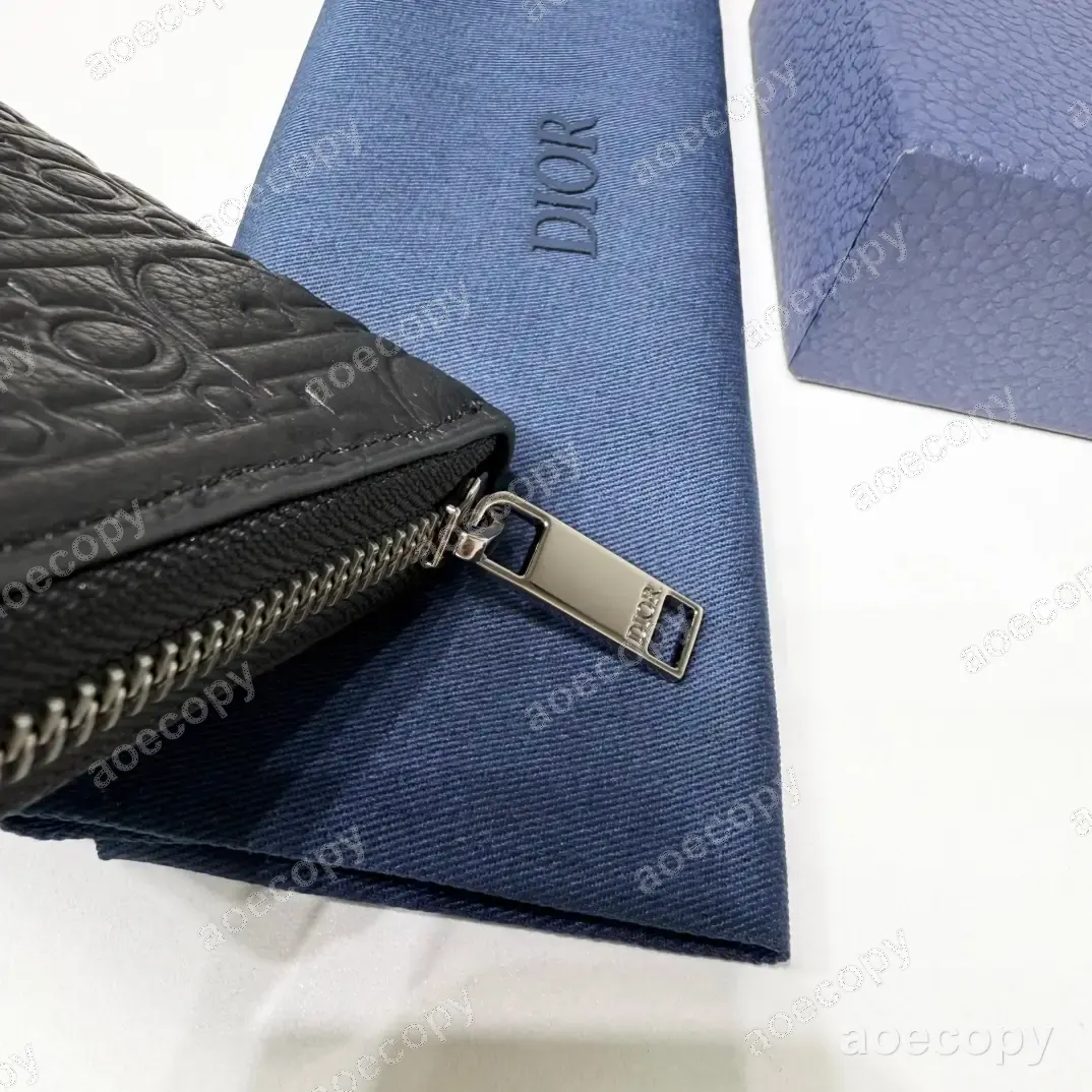 可愛い ディオール レザー ブラック ロングウォレット N級品 No.0033