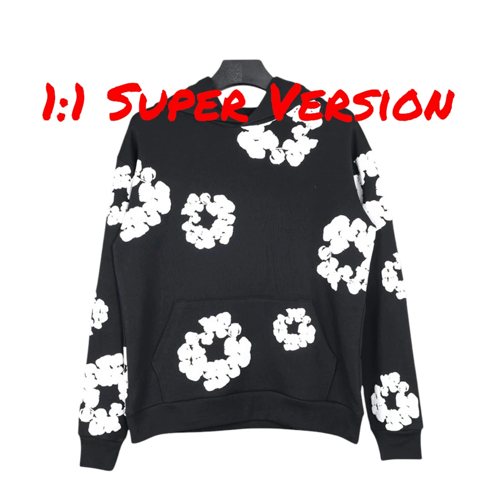 [1:1 Super Reps] Denim Tears The Cotton Wreath ‘Black’ Hoodie