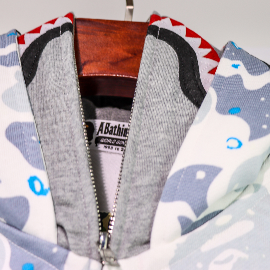 A BATHING APE BAPE SHARK 1ST CAMO GALAXY DOUBLE HOODIE
