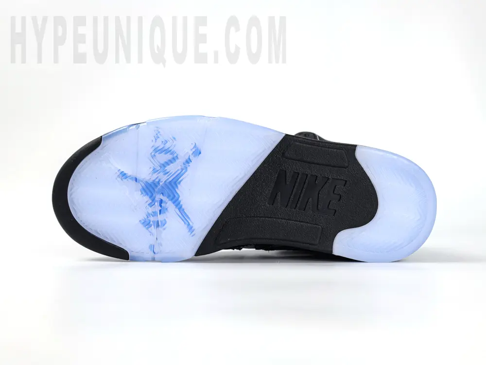 Blue and black crystal outsole