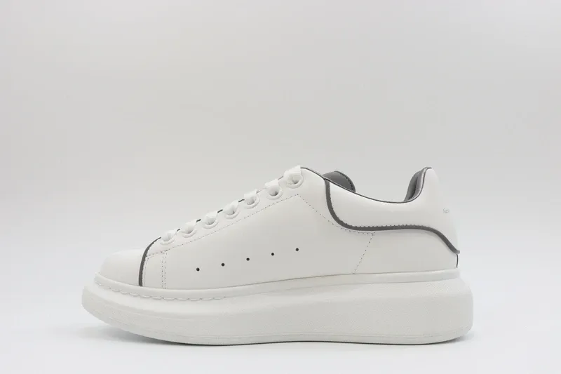 ALEXANDER MCQUEEN LEATHER PLATFORM TRAINERS SNEAKERS GRAY-WHITE REPLICA