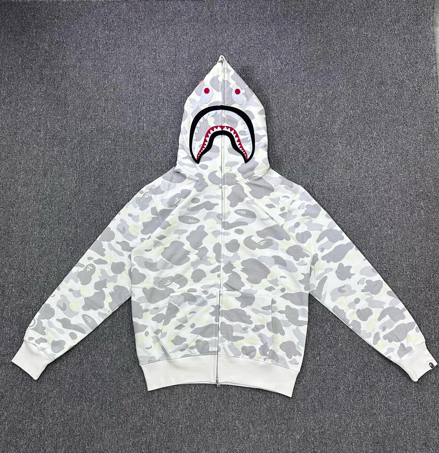 BAPE SS26 Glow-in-the-Dark Camo Shark Hoodie