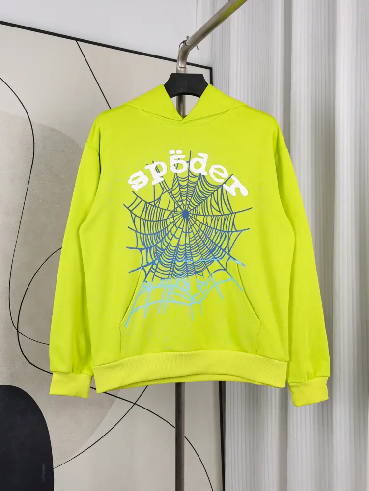 Sp5der Og Web V2 Gradient Hoodie ‘Acid Green’