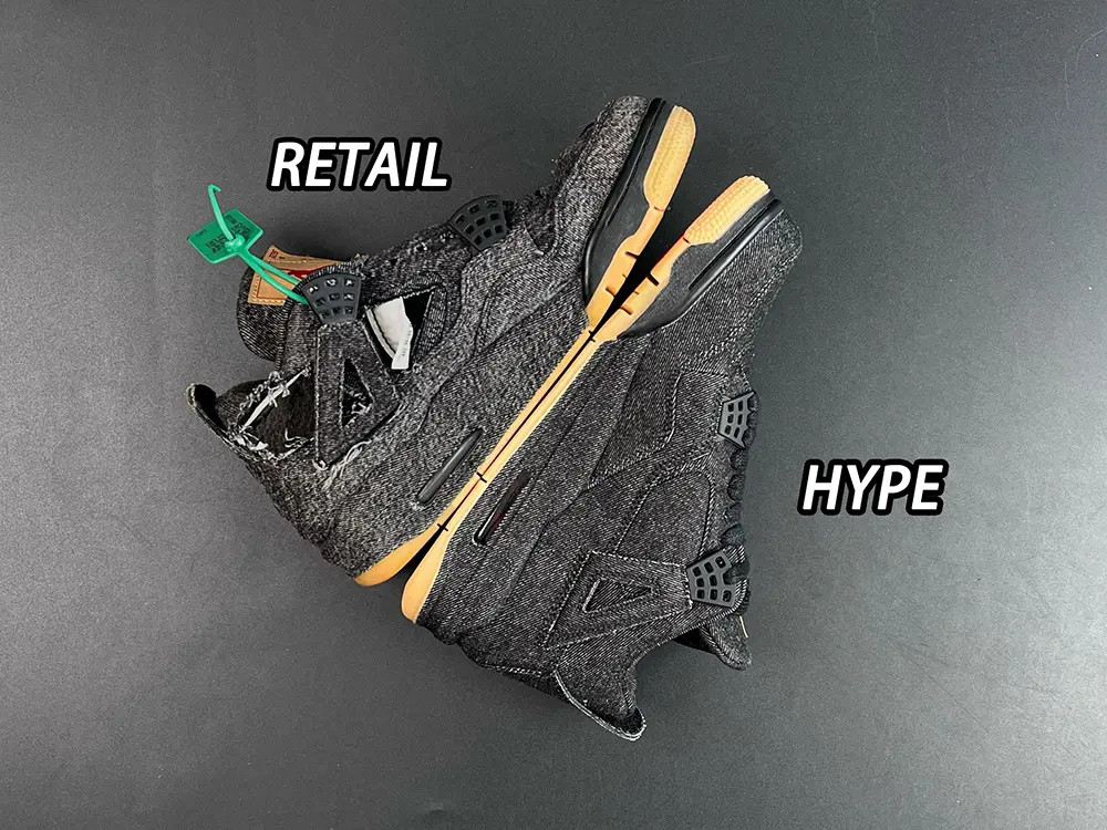 Comparison between the HypeUnique version and the original (Shoe type)
