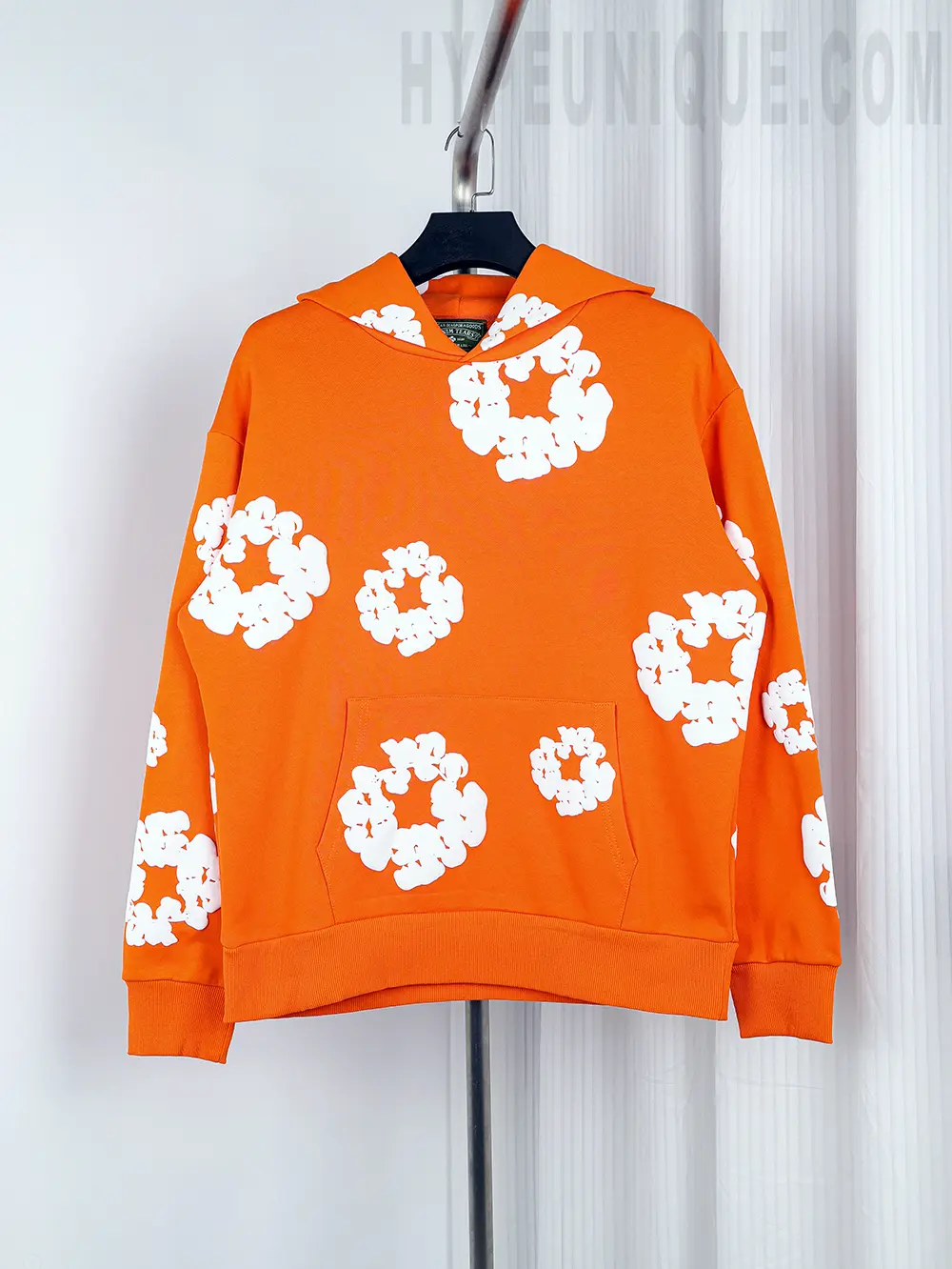 Denim Tears Cotton Wreath-Print Hoodie “Orange”