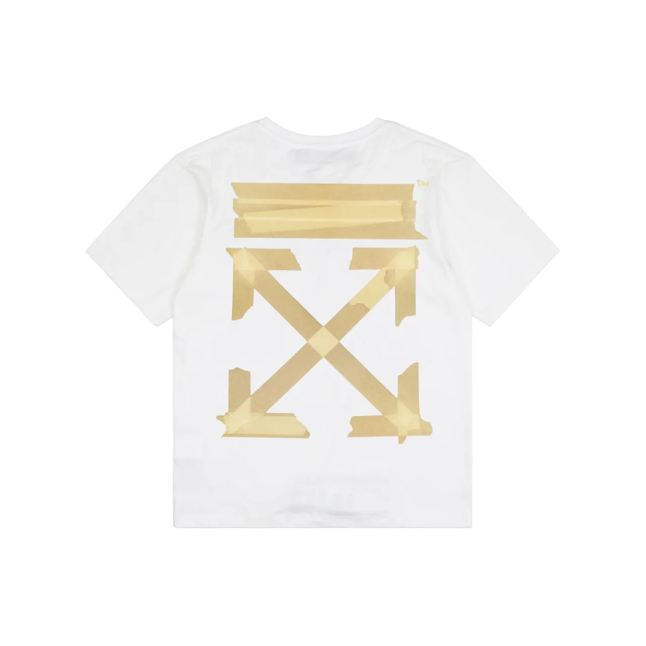 Back of Off-White Yellow Glue Arrow Print T-Shirt Color White