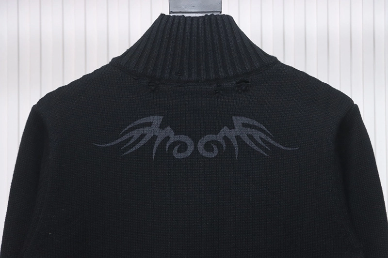 Flame Totem Zip-up Cardigan