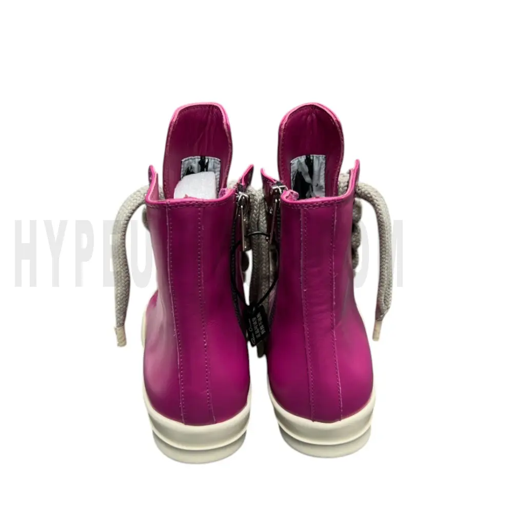 The back of the pink shoes