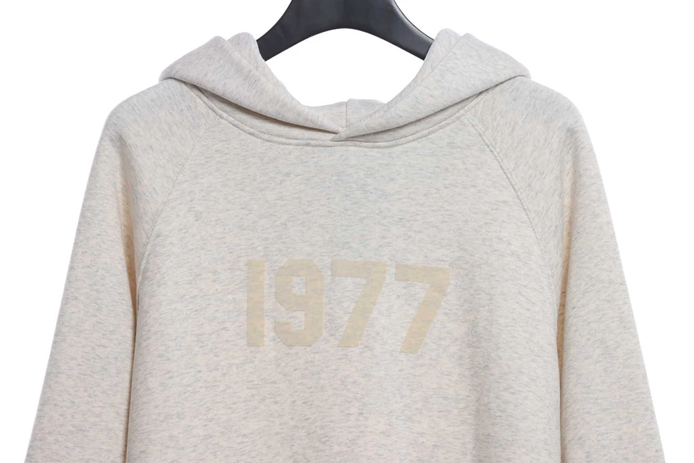 1977 Flocking fleece Hoodie(Black /Green /Grey /Beige）
