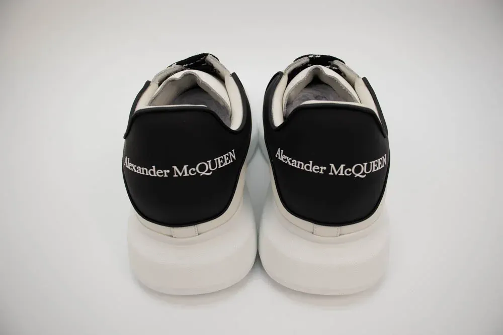 ALEXANDER MCQUEEN SHOW LEATHER PLATFORM TRAINERS -WHITE/BLK