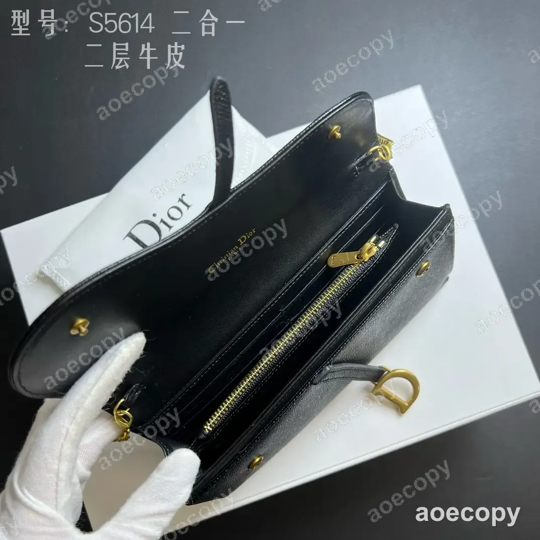 大人気★ ディオール サドル レザー チェーンウォレット 偽物 No.0003