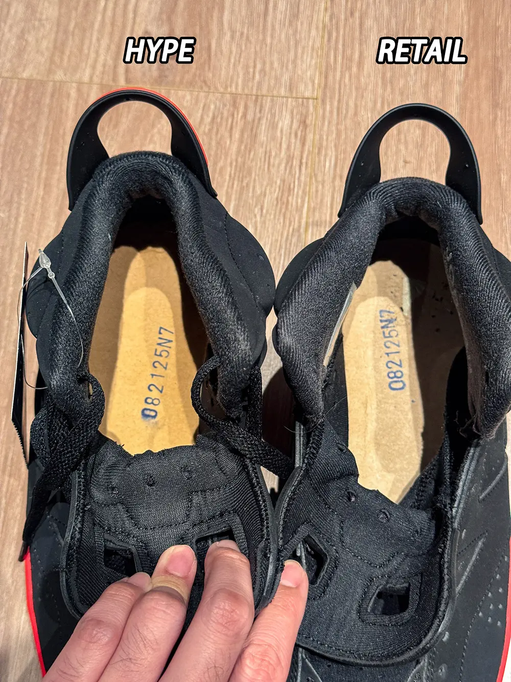 Front view of shoe opening and insole