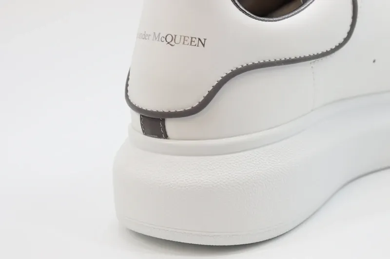 ALEXANDER MCQUEEN LEATHER PLATFORM TRAINERS SNEAKERS GRAY-WHITE REPLICA