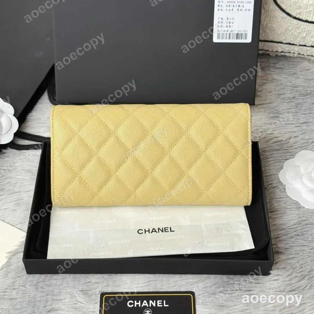 可愛い シャネル クラシック フラップ グレインレザー ロングウォレット N級品 No.0087