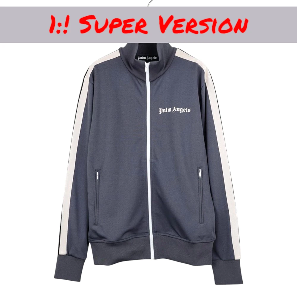 Palm Angels Classic Track Jacket Dark Gray/Beige