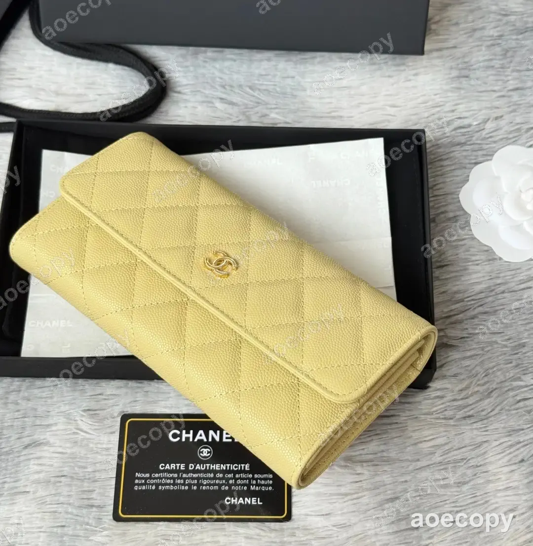 可愛い シャネル クラシック フラップ グレインレザー ロングウォレット N級品 No.0087