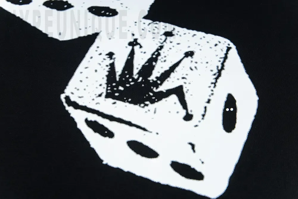 Printed graphic on the back of the garment