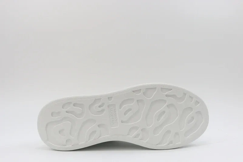 ALEXANDER MCQUEEN LEATHER PLATFORM TRAINERS SNEAKERS GRAY-WHITE REPLICA