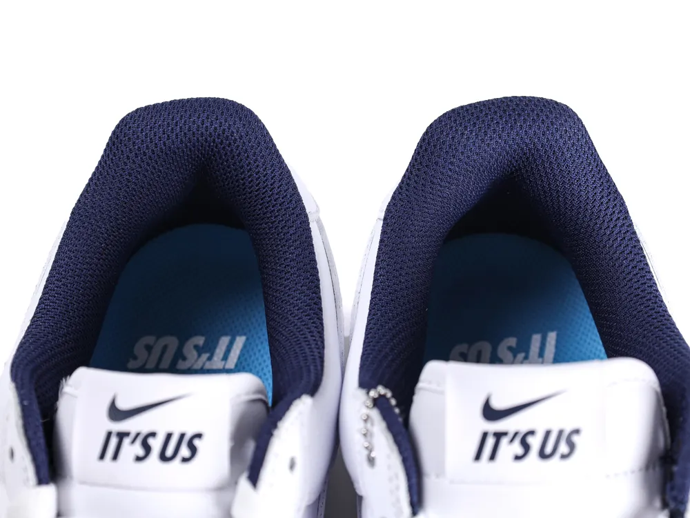 Navy mesh shoe interiors with blue insoles, featuring white heel back panels.