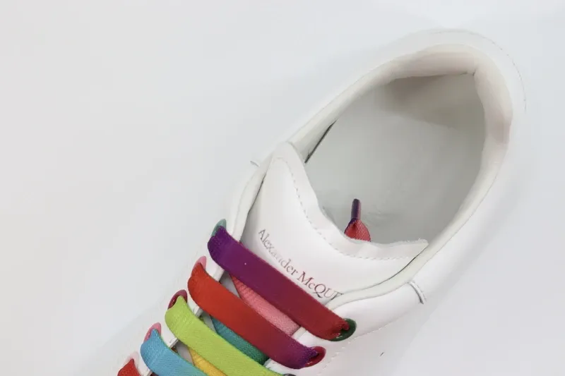 ALEXANDER MCQUEEN SHOW LEATHER PLATFORM TRAINERS SNEAKERS-RAINBOW REPLICA