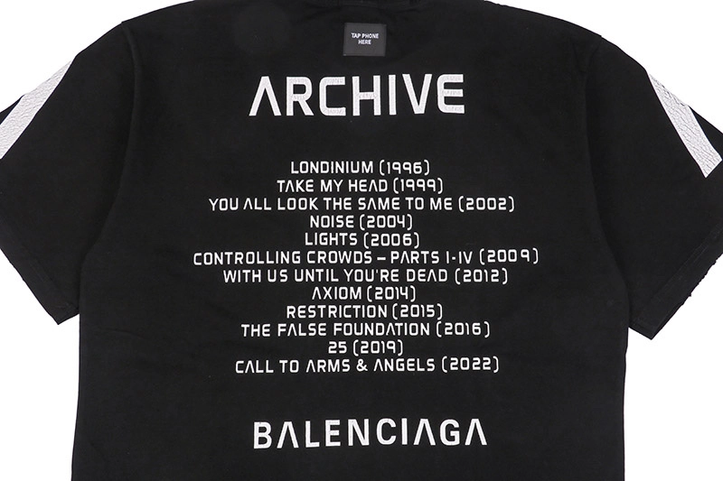 Balenciaga X Archive Inverted V Letter Music Print T-Shirt Reps
