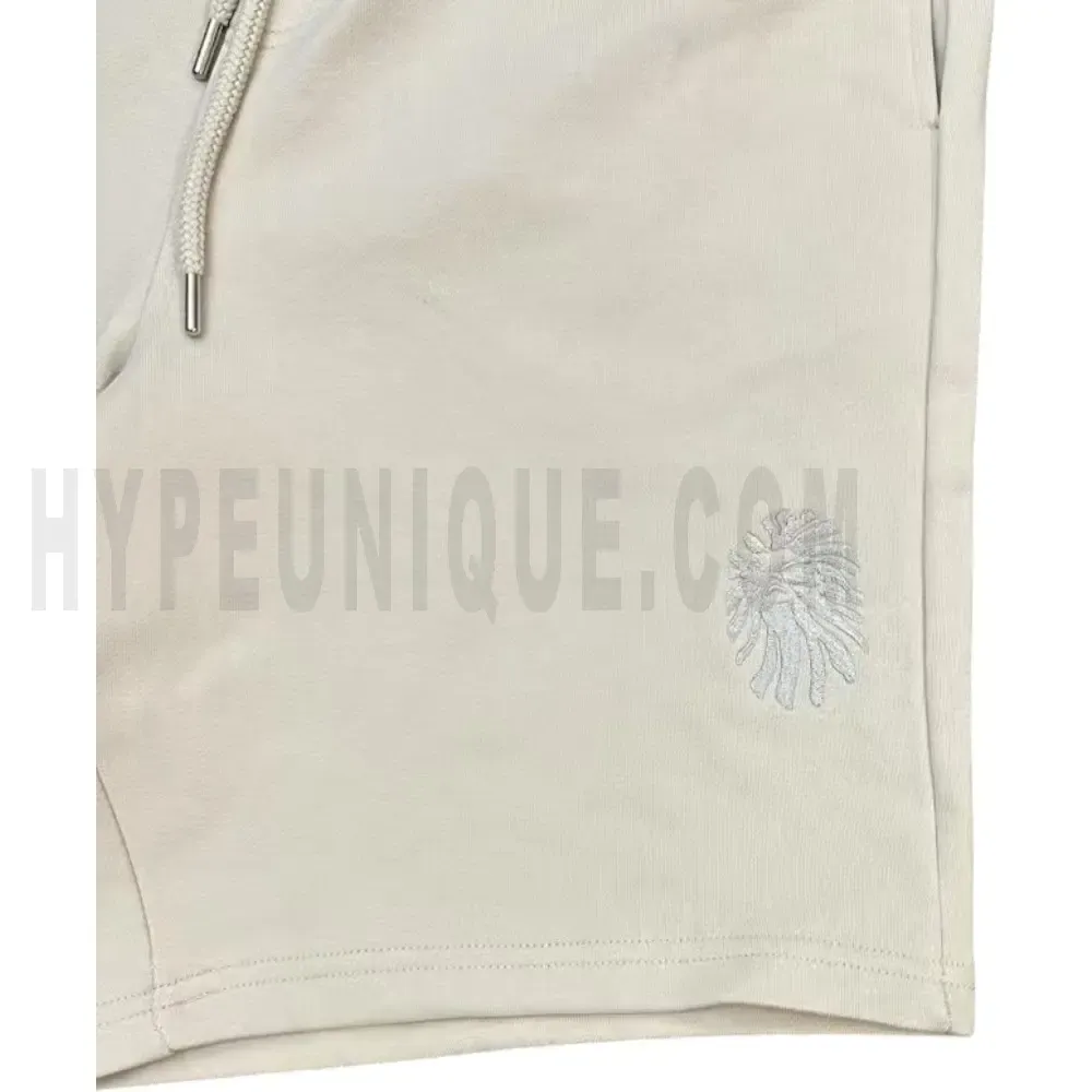 Embroidered graphic on the front of the shorts