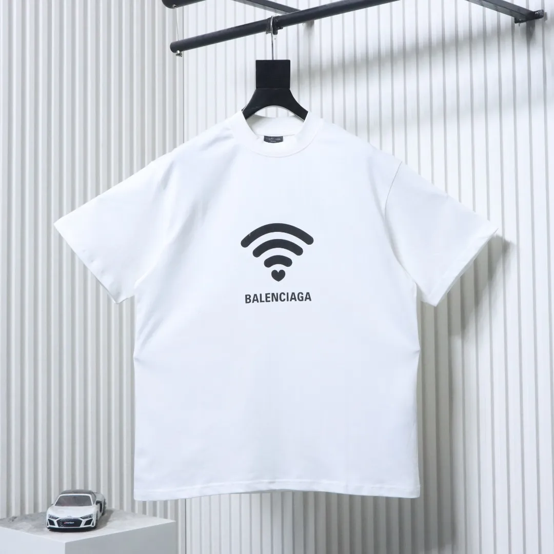 Wifi Heart Graphic Cotton Short Sleeve T-Shirt