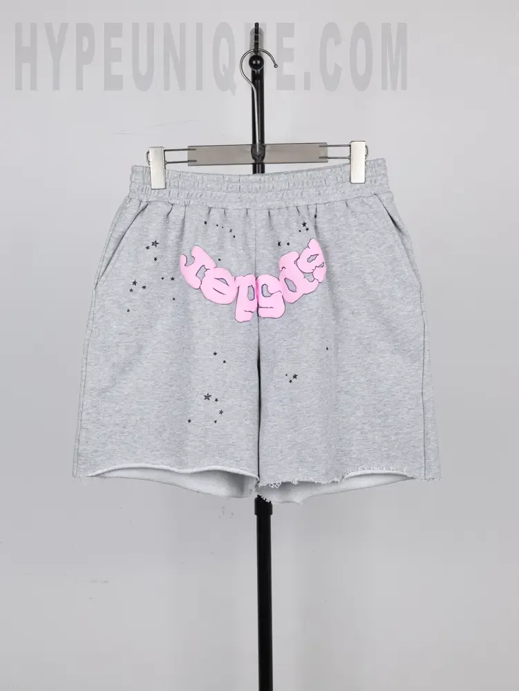 Sp5der OG Web Logo Sweatshort ‘Grey’ Pink logo Replicas