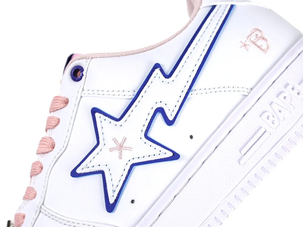 A Bathing Ape Bape Sta BAPY White Pink Star Logo Side Detail