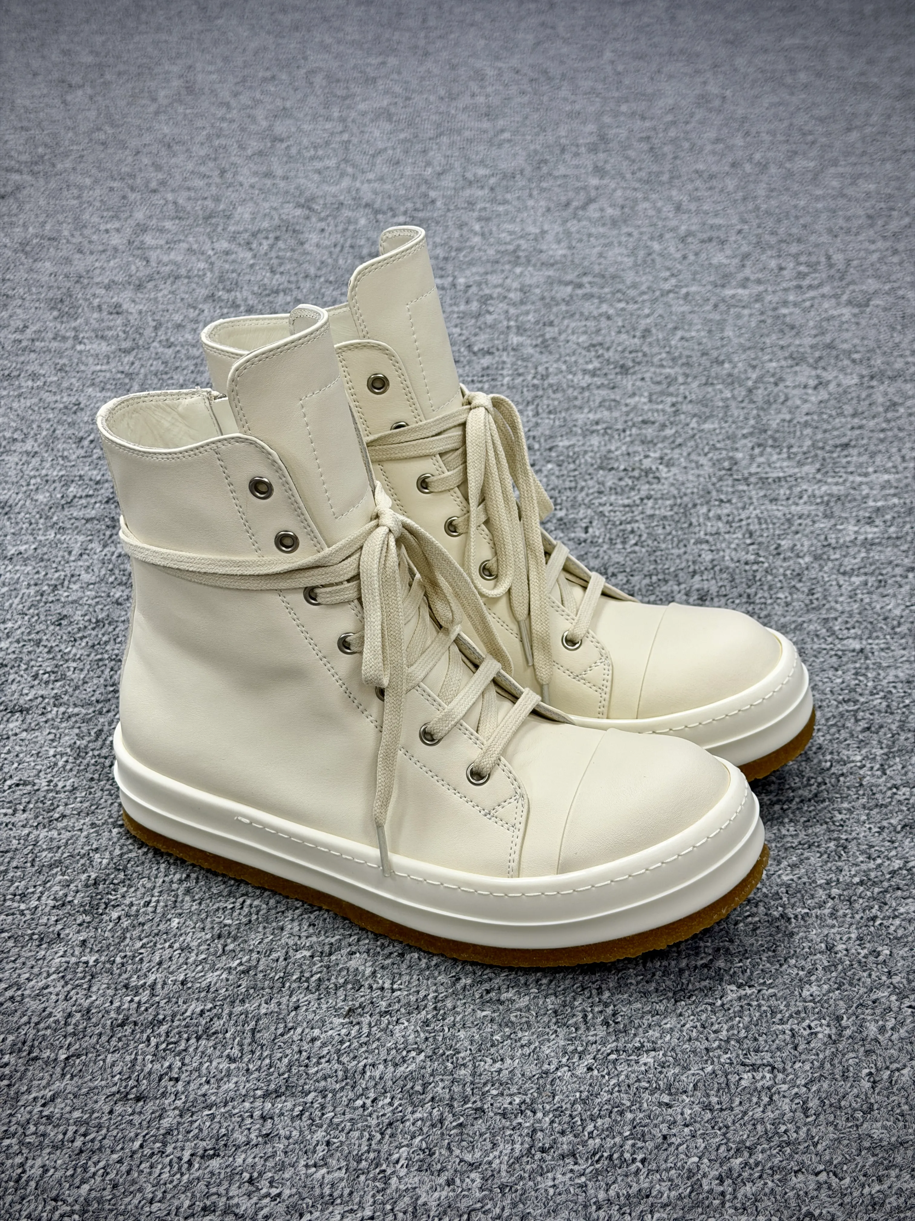 R 0wens Hollywood Leather High-Top Sneakers “Milk”