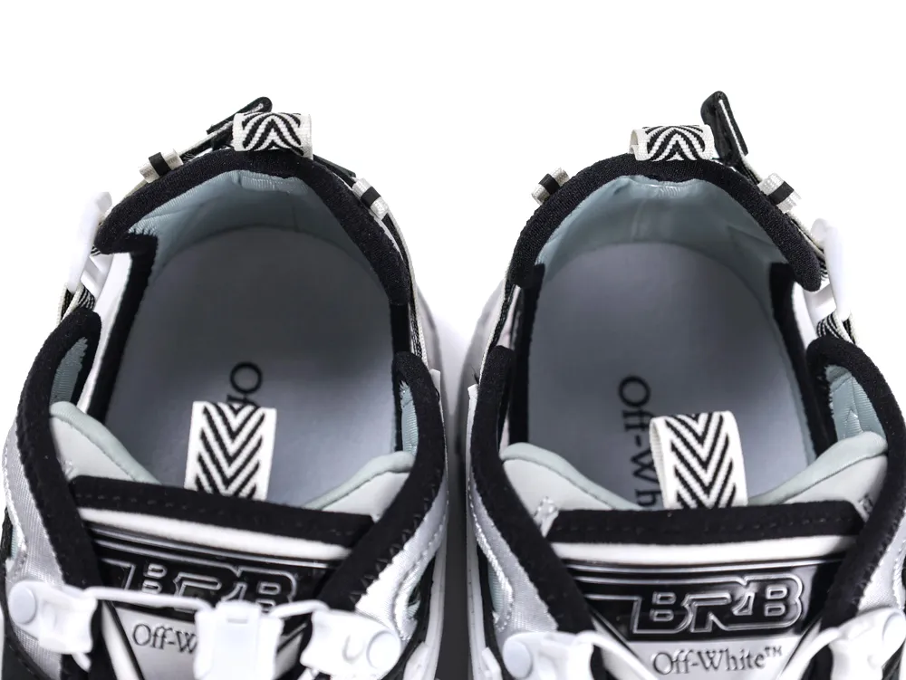 Off-White Be Right Back Silver Black Sneakers Mouth Detail