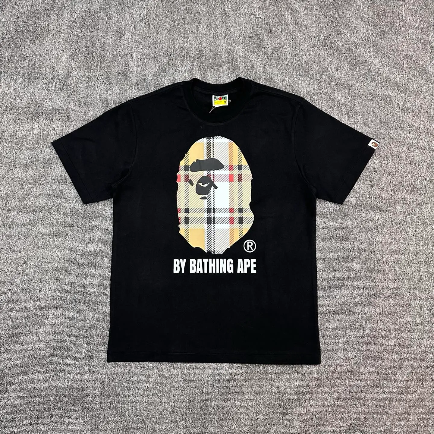 BAPE SS23 Ape Pattern Striped Crew Neck T-Shirt