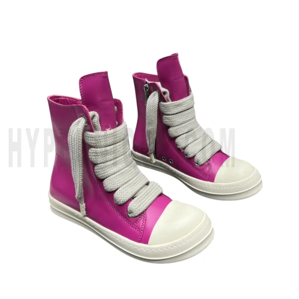 RK OWE  Hot Pink ‘Jumbo Lace’ High Sneakers