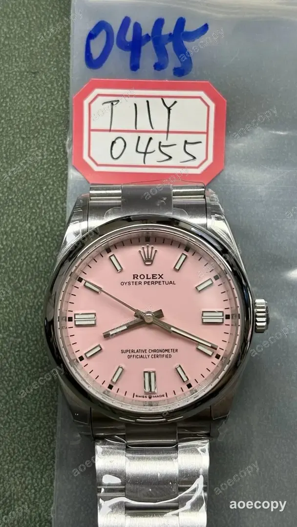 激安 ロレックス オイスターパーペチュアル ピンク ウォッチ 偽物 T11Y0455 No.0146