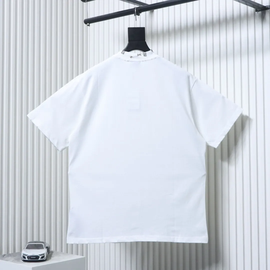 BLCG Pierced Neck Hardware Cotton T-Shirt