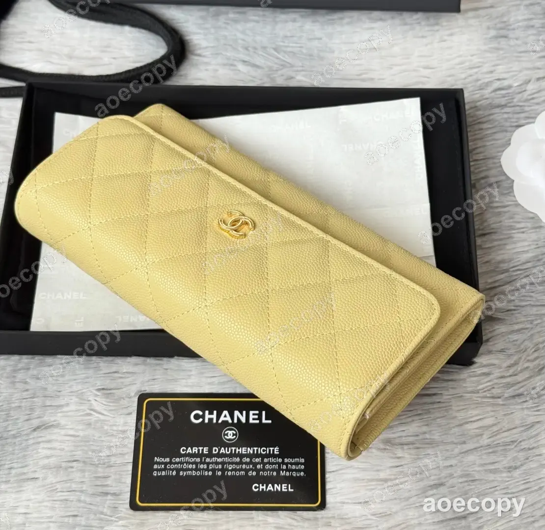 可愛い シャネル クラシック フラップ グレインレザー ロングウォレット N級品 No.0087