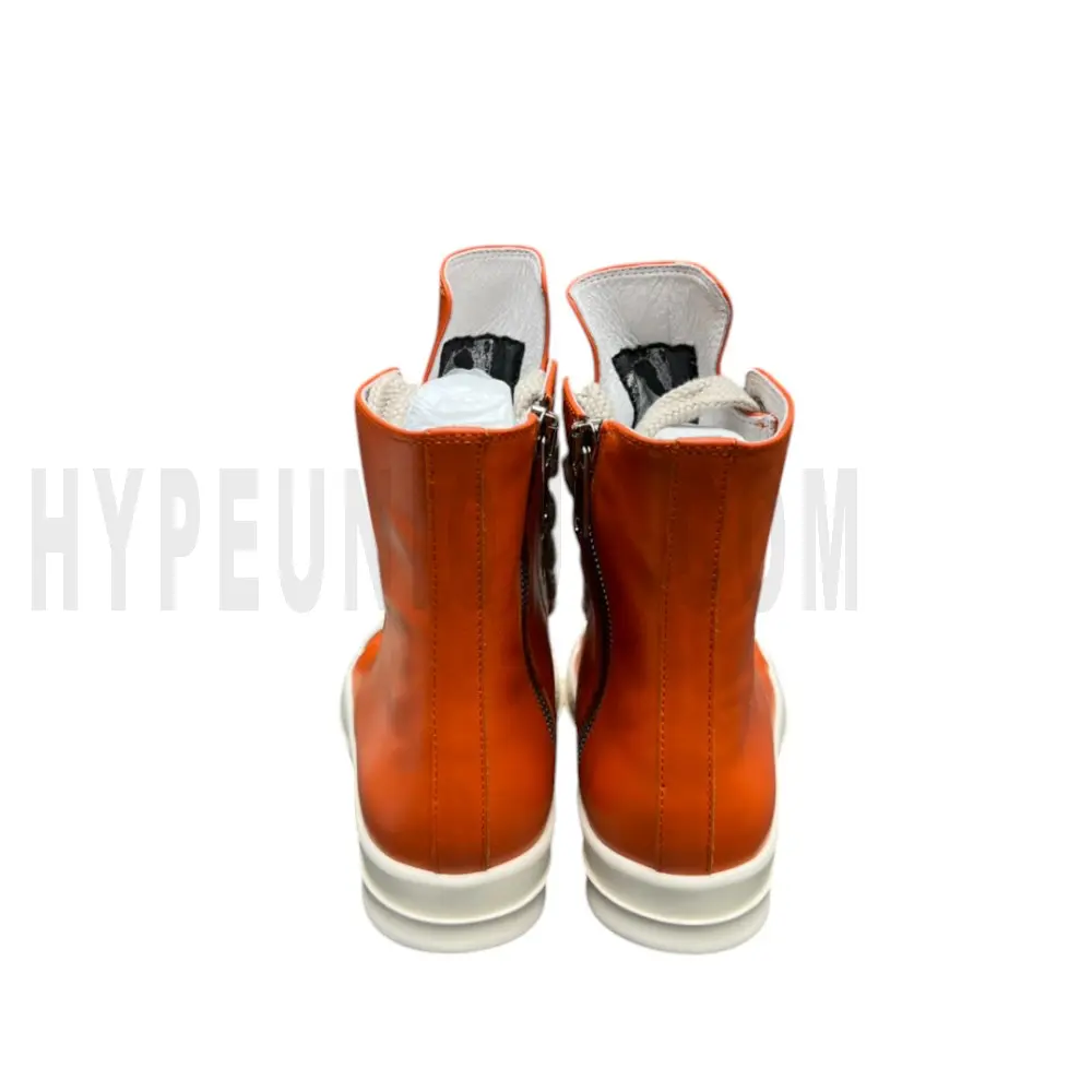 The back of the orange shoes