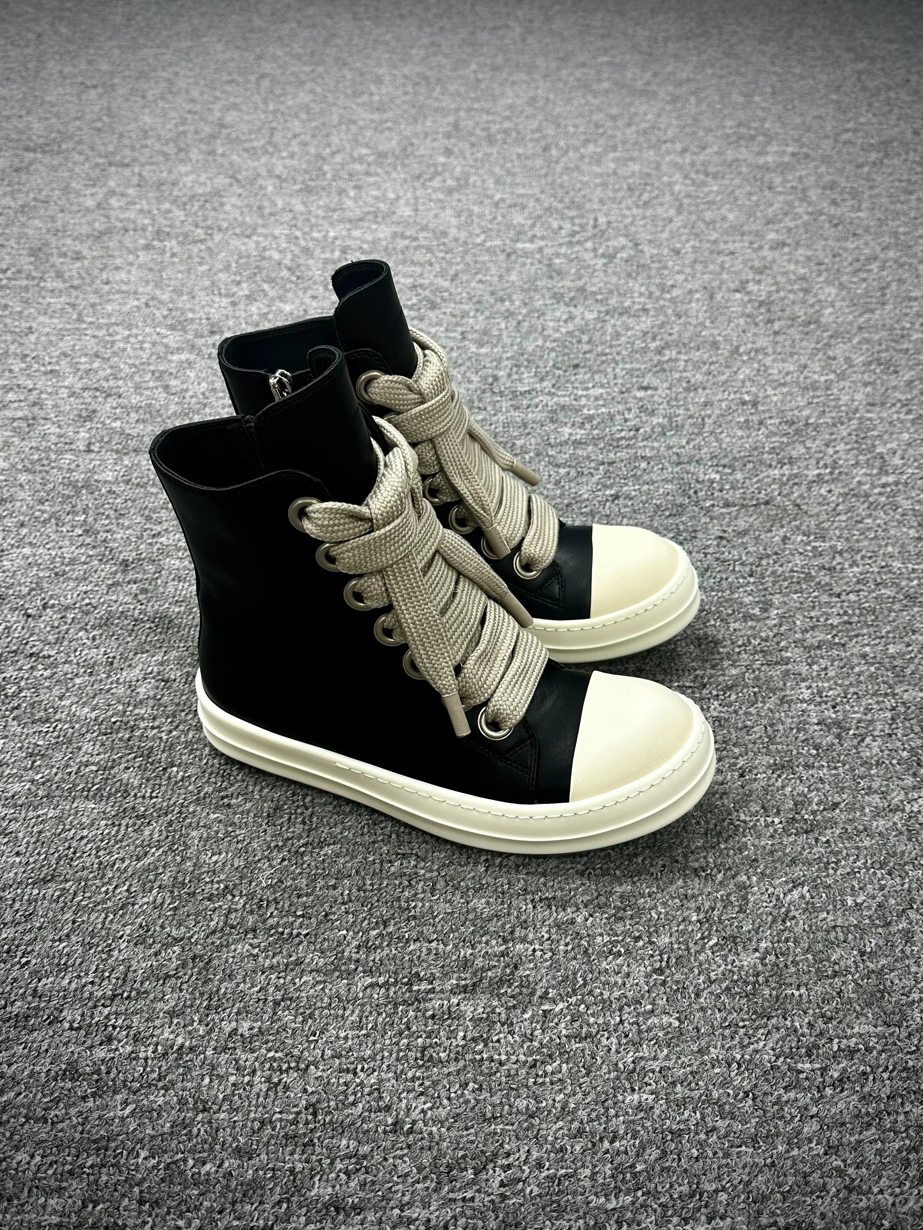 R 0wens Jumbo Lace High-Top Sneakers “Black/Milk”