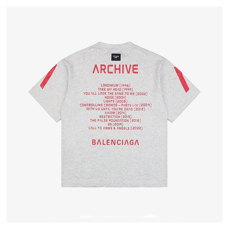 Balenciaga X Archive Inverted V Letter Music Print T-Shirt Reps