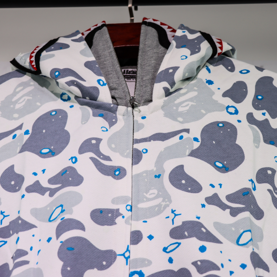 A BATHING APE BAPE SHARK 1ST CAMO GALAXY DOUBLE HOODIE
