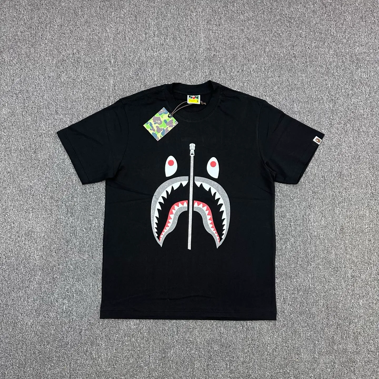 BAPE SS26 WGM Shark Glitter Print T-Shirt
