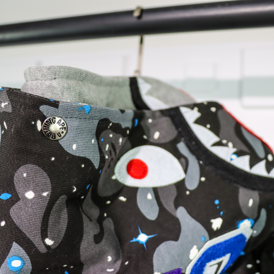 A BATHING APE BAPE SHARK 1ST CAMO GALAXY DOUBLE HOODIE