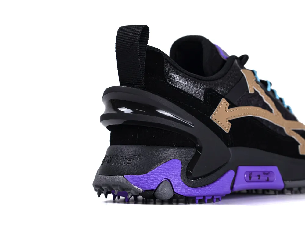 Off-White Odsy 2000 Sneakers Black Purple Heel Detail View