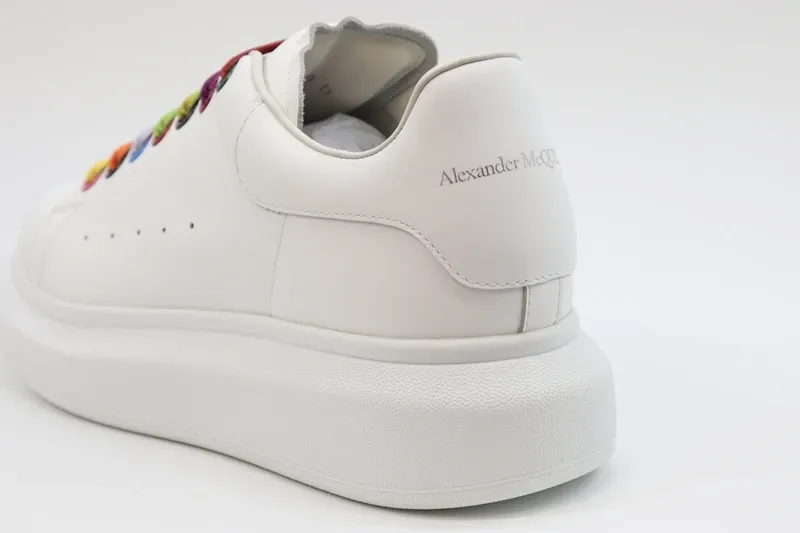 ALEXANDER MCQUEEN SHOW LEATHER PLATFORM TRAINERS SNEAKERS-RAINBOW REPLICA