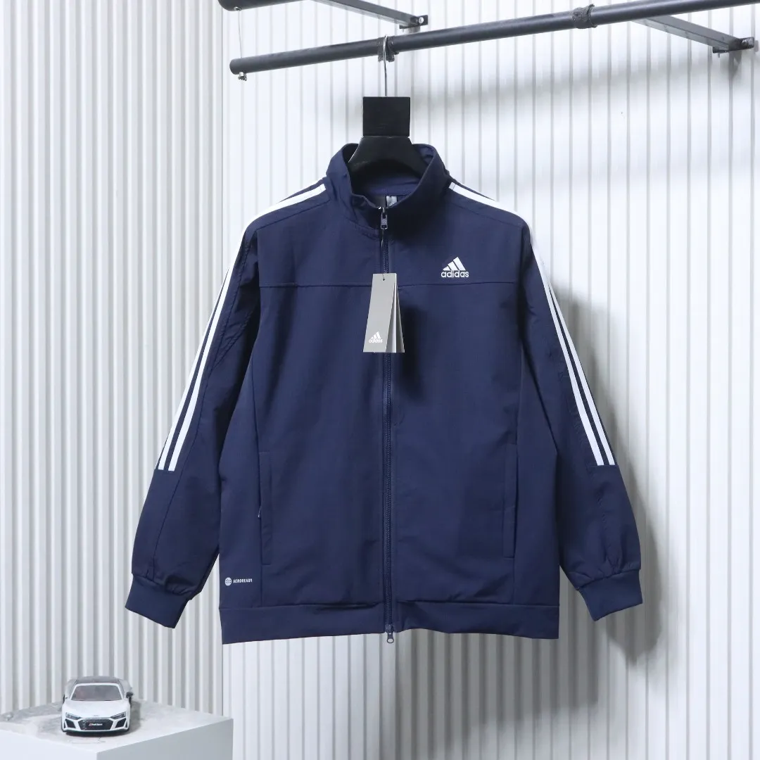 Adidas Retro Striped Double Zipper Jacket