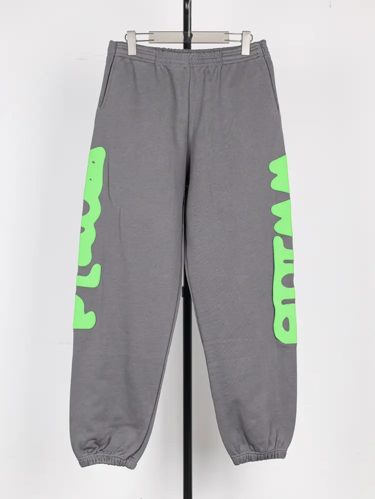 Sp5der Beluga Sweatpants in Slate Grey/Green.